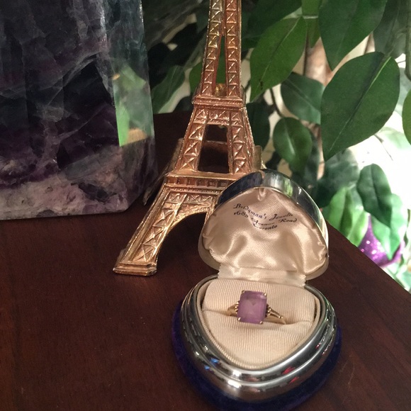10k Gold & Amethyst Vintage ring vintage 1930s - Picture 6 of 9